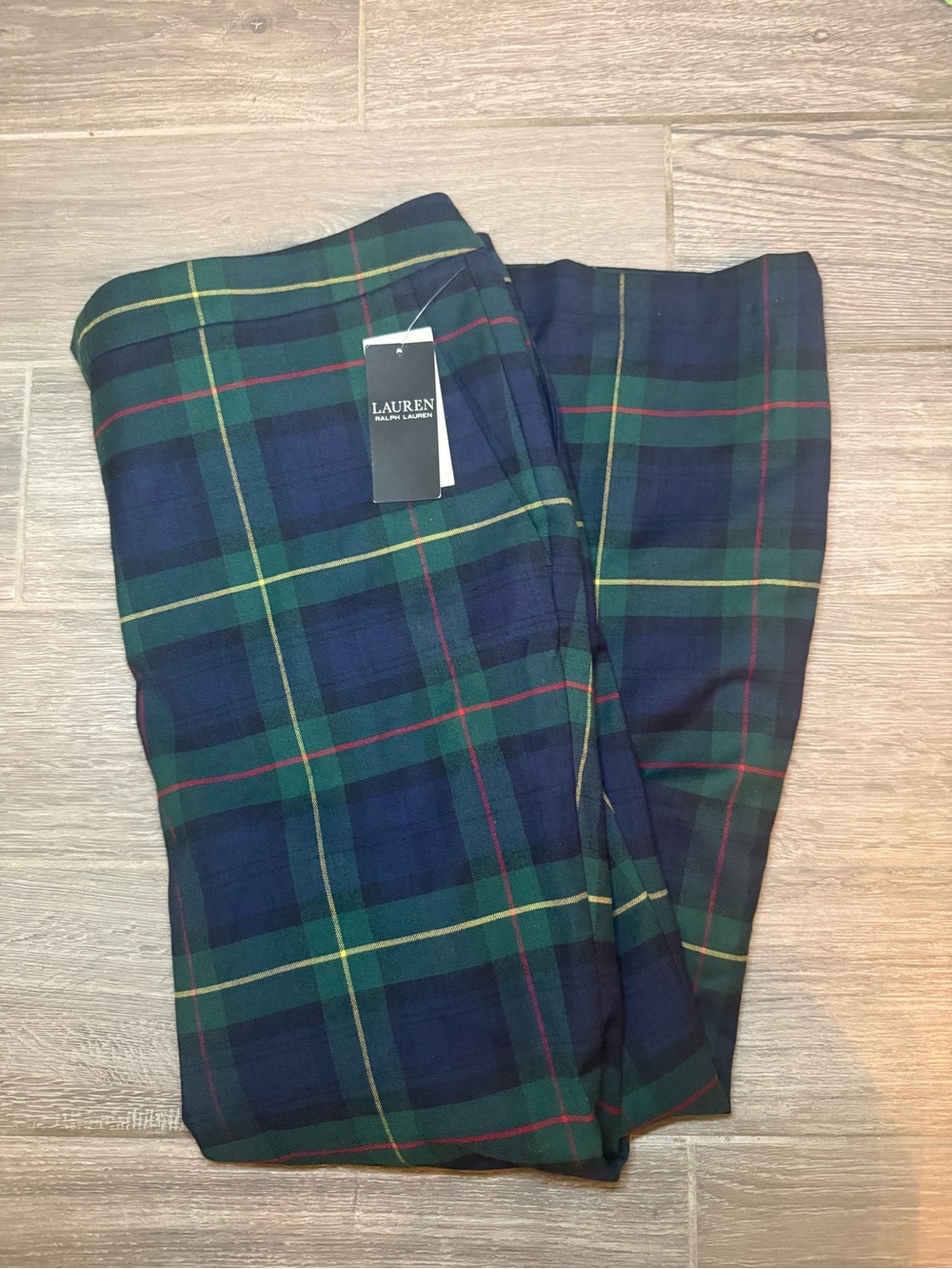Women’s Lauren Ralph Lauren Plus Size Plaid Pleated Twill Ankle Pants